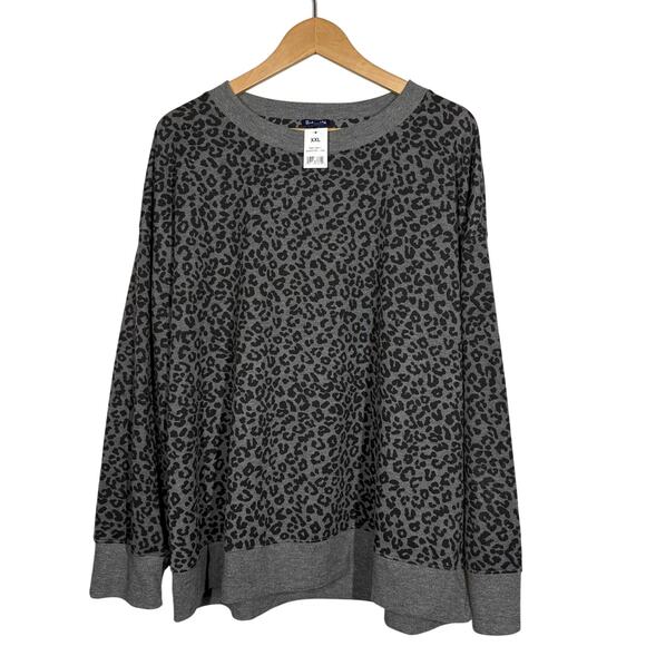 NEW! Splendid Animal Print Top Long Sleeve Shirt Pullopver Casual Scoop - XXL - Picture 1 of 7
